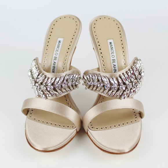 NEW MANOLO BLAHNIK Skysan Crystal Heeled Sandal - Picture 8 of 15